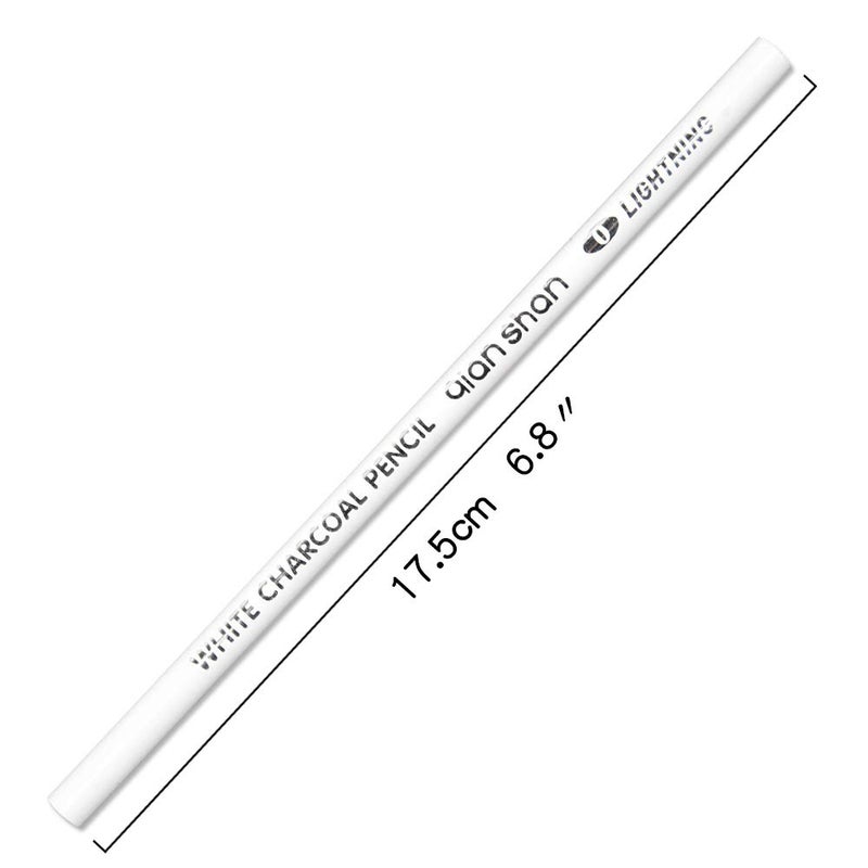 Qianshan 2 Pcs White Sketch Charcoal Pencils -Professional Hight Quality Sketch Highlight White Charcoal Wooden Pencils for Artist Drawing, Sketching, Blending - Image 2